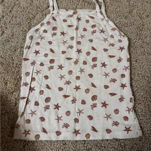 Baby Sprout Seashell and Starfish Print Tank Top
